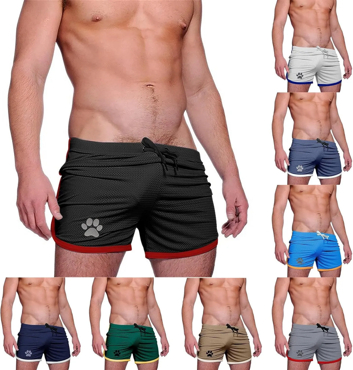 Lastesso Mens Shorts Quick Dry Running Athletic Swim Suits Lightweight 5 Inch Beach Bathing Suits Funny Gym Workout Short