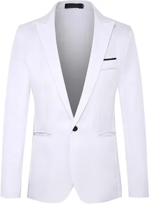 LCMTWX Casual Slim Fit Suit Blazer Jacket for Men One Button Lightweight Sport Coats Formal Dress Daily Business Suit