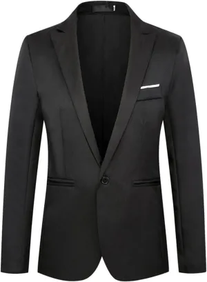 LCMTWX Casual Slim Fit Suit Blazer Jacket for Men One Button Lightweight Sport Coats Formal Dress Daily Business Suit