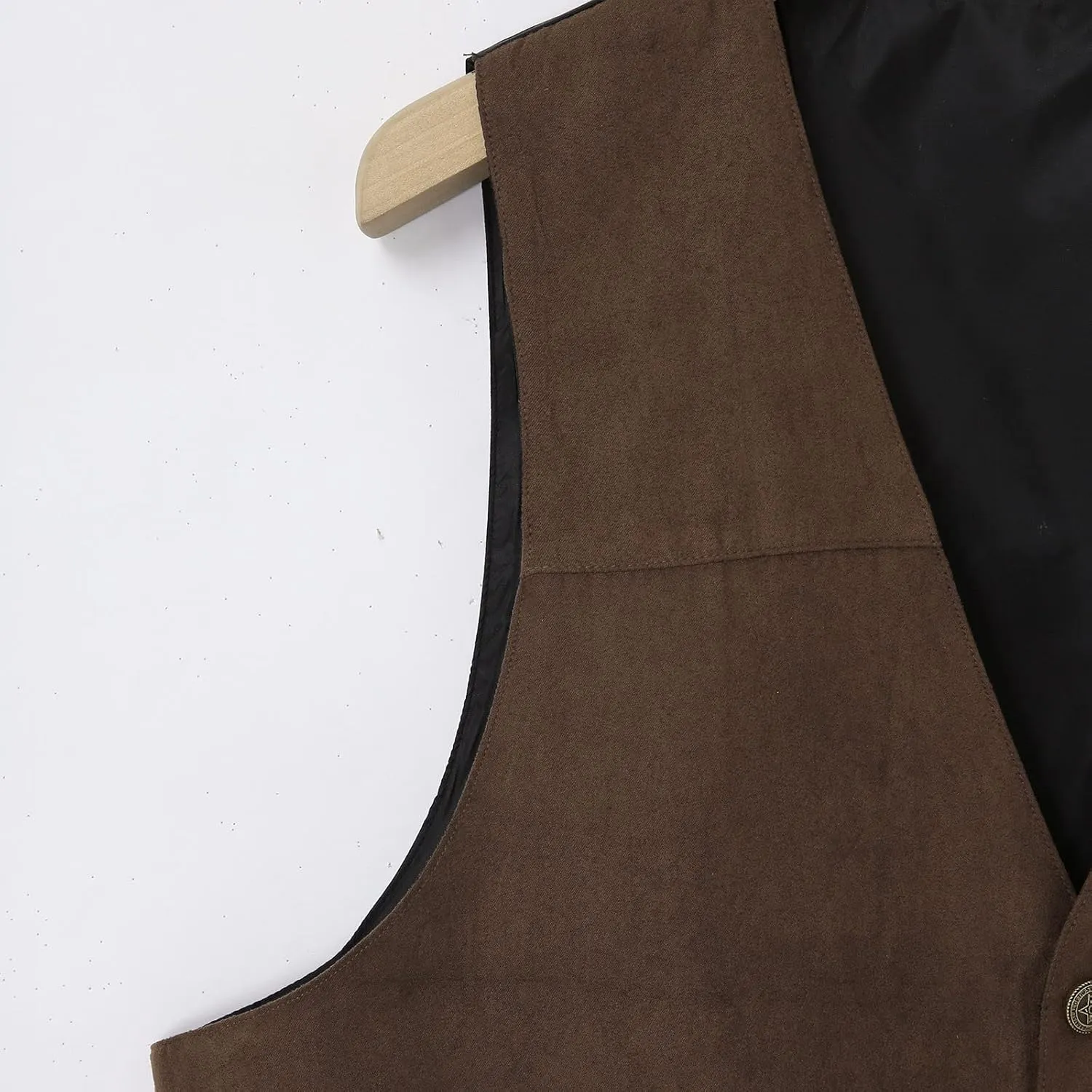 LCMTWX Running Vest For Men Suede Retro V Neck Solid Color Pocket Button Leather Vest Jacket Vest Red Vest For Men De