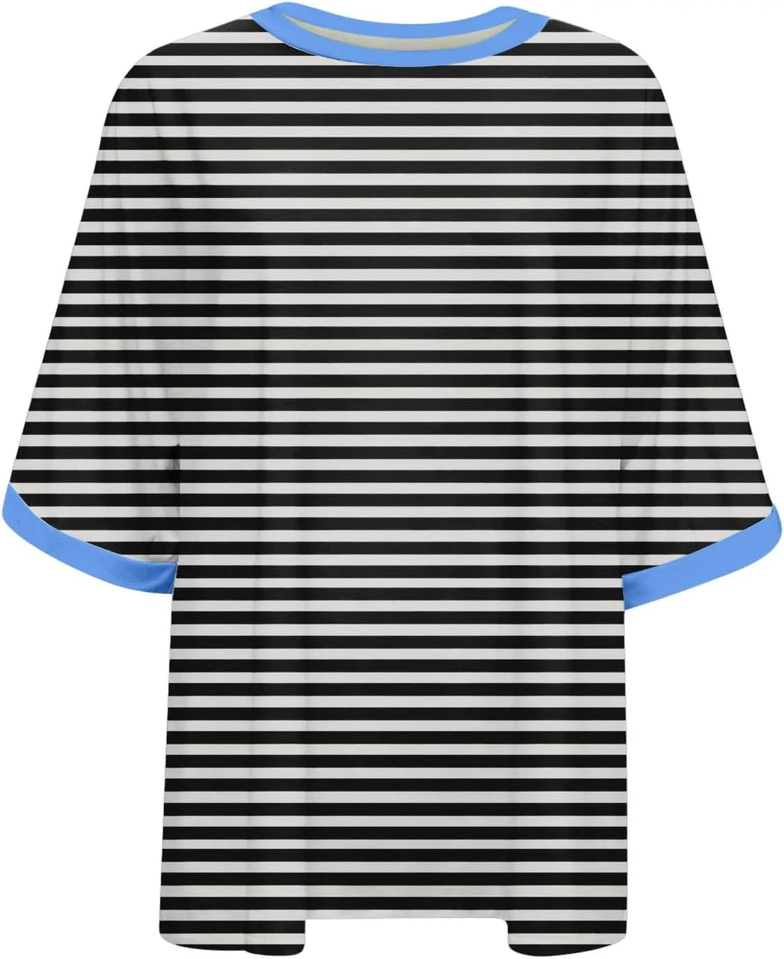 LFEOOST Oversized Tshirts for Women 2024 Casual Short Sleeve Crewneck Summer Y2k Tops Striped Loose Basic Tee Shirts Blouses