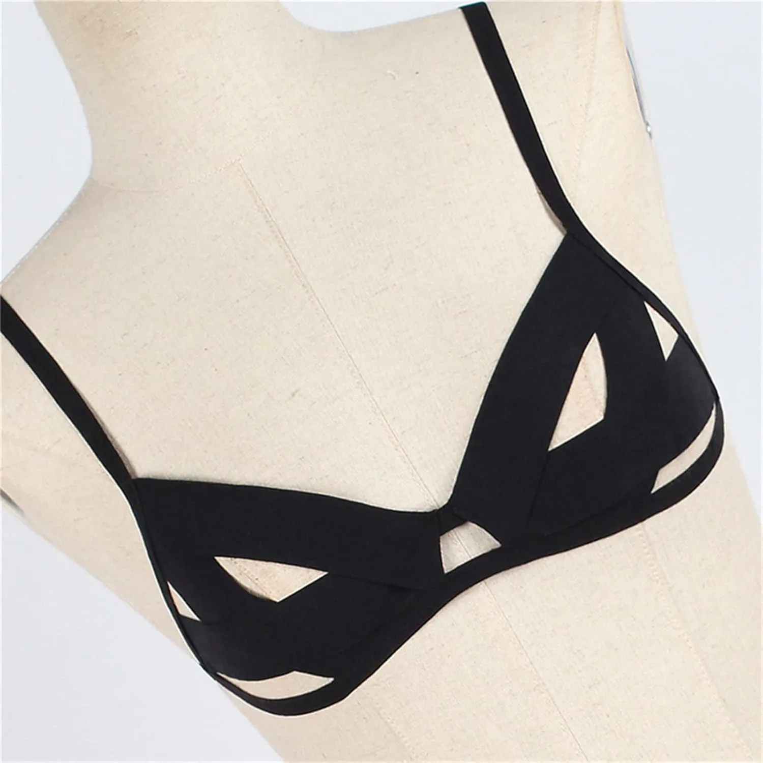 Maiyifu-GJ Cut Out Strappy Lingerie Set for Women 2 Piece Underwire Push Up Bra and Panty Sexy Hollow Out Bralette Sets