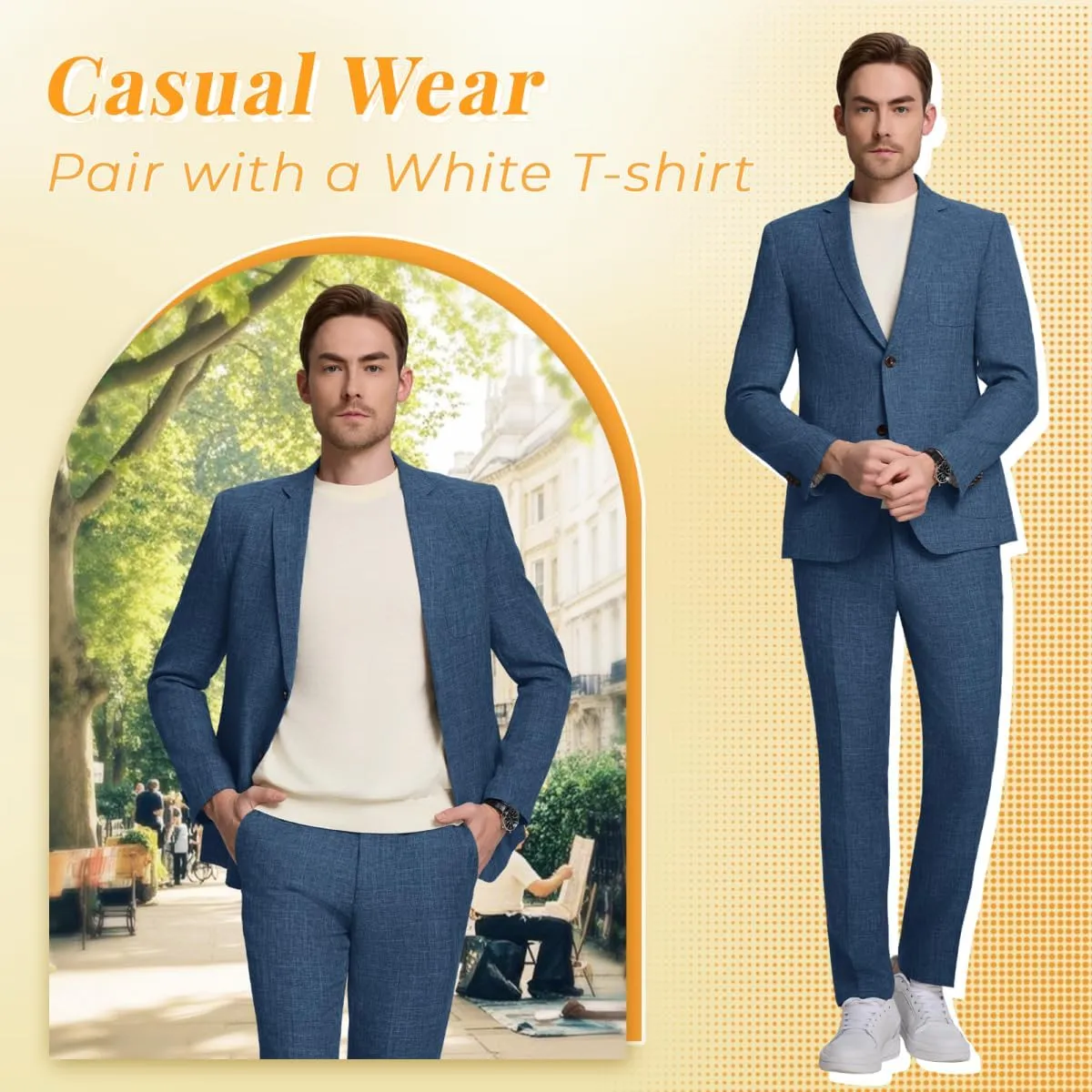 Men Suits Lightweight 3 Piece Slim Fit 2 Button Blazer Vest Pants Suit Sets Casual Men Wedding Suits Prom Tuxedo