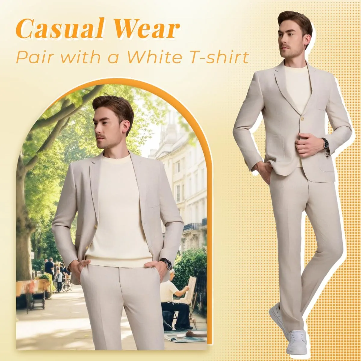 Men Suits Lightweight 3 Piece Slim Fit 2 Button Blazer Vest Pants Suit Sets Casual Men Wedding Suits Prom Tuxedo