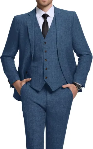 Men Suits Lightweight 3 Piece Slim Fit 2 Button Blazer Vest Pants Suit Sets Casual Men Wedding Suits Prom Tuxedo