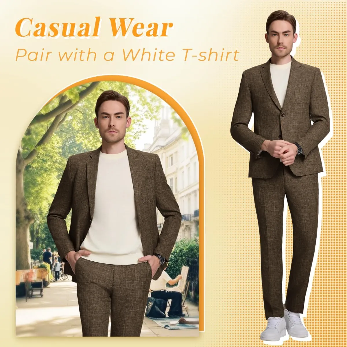 Men Suits Lightweight 3 Piece Slim Fit 2 Button Blazer Vest Pants Suit Sets Casual Men Wedding Suits Prom Tuxedo