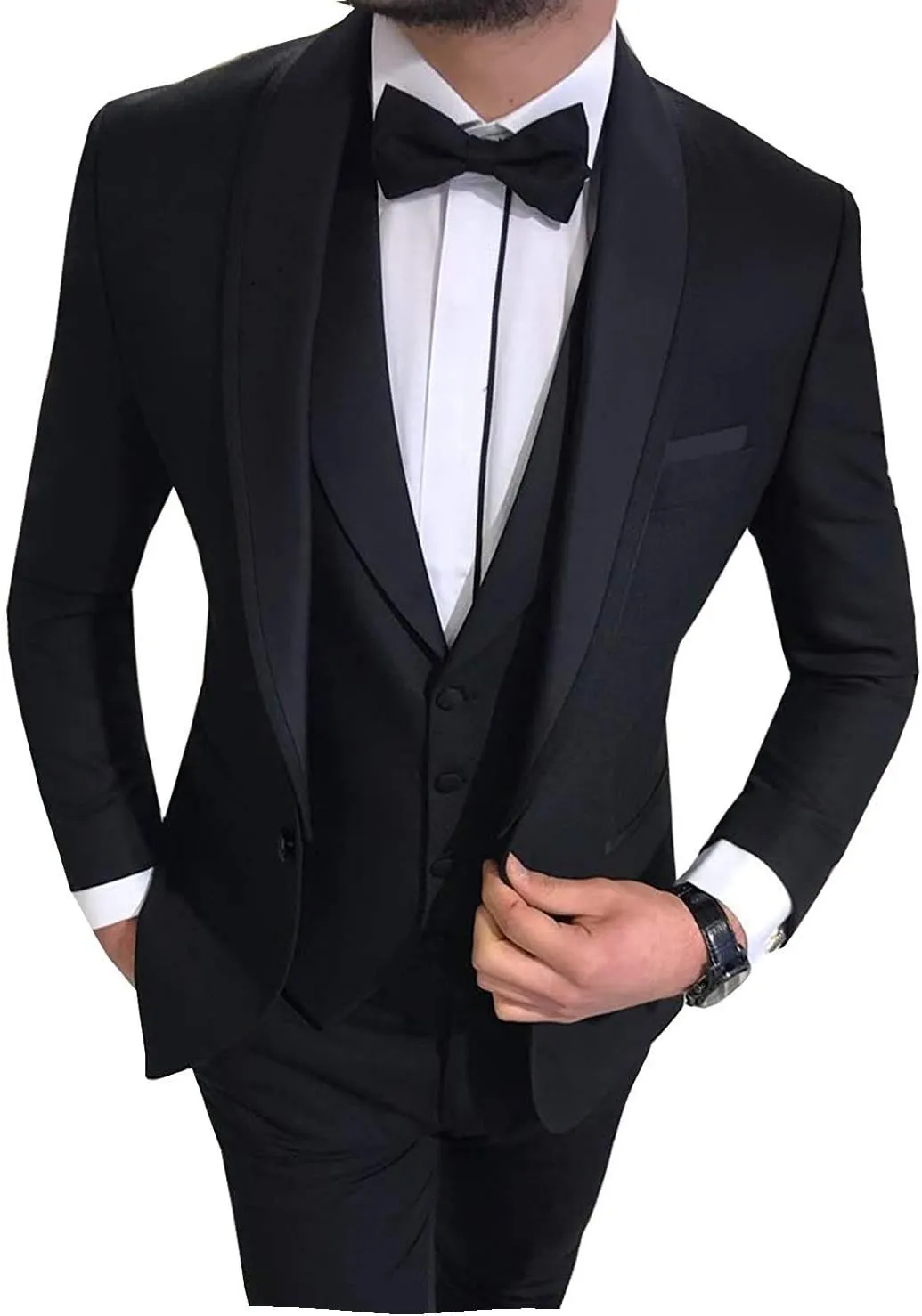 Men Suits Slim Fit 3 Pieces Wedding Formal Business Tuxedos One Button