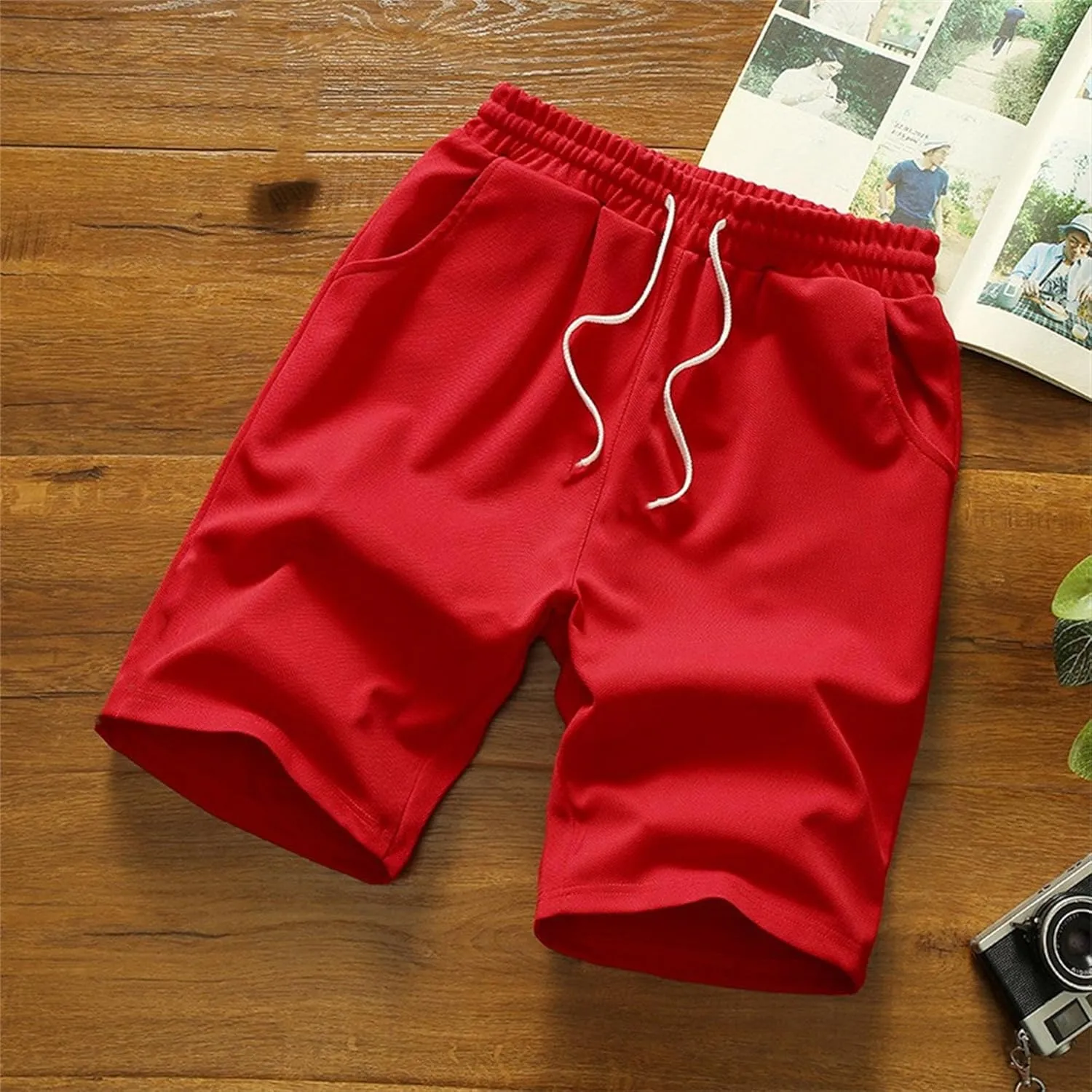 Men's 3 Pack Gym Stretch Lounge Shorts Breathable Fitness Sweat Shorts with Pockets Comfy Drawstring Jogger Shorts