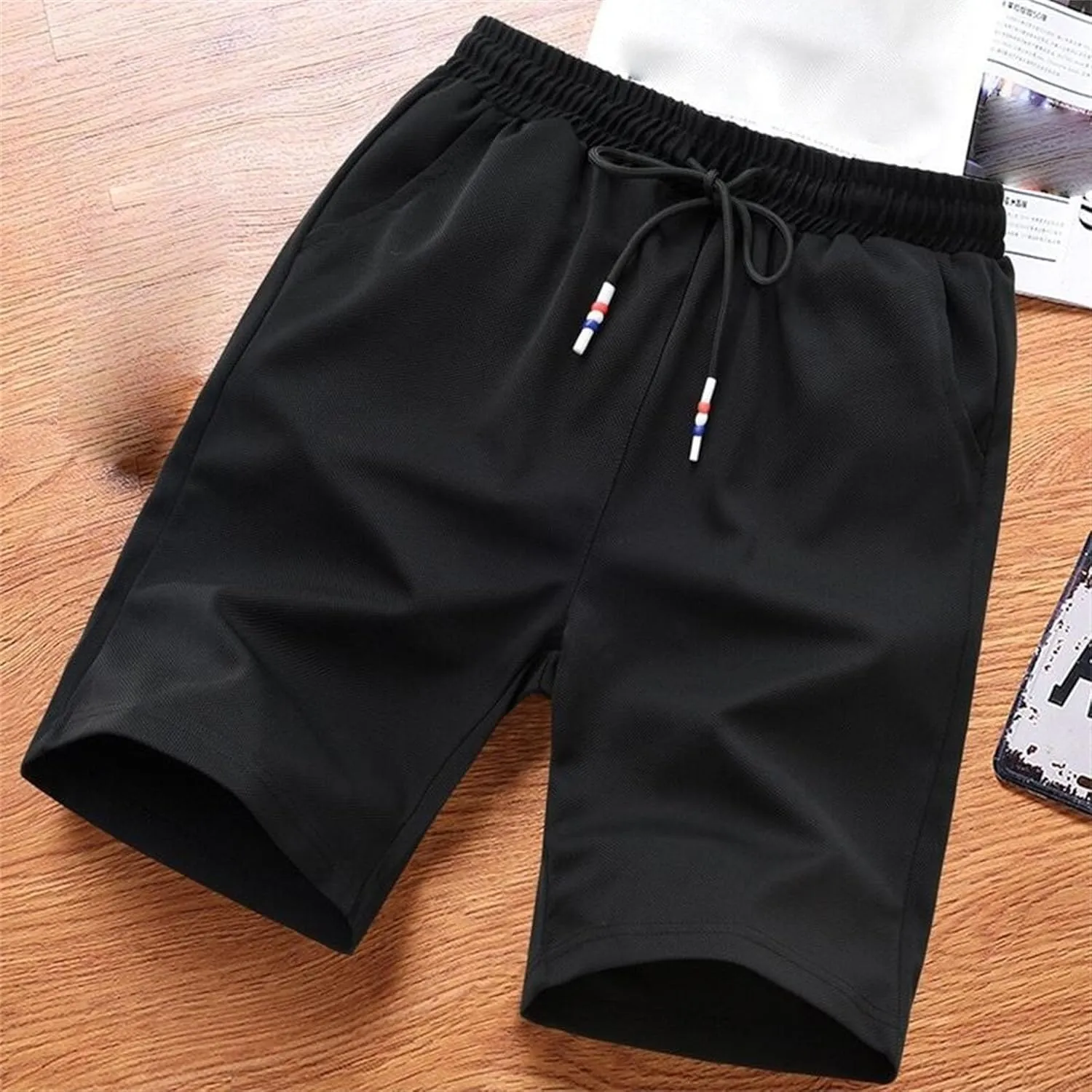 Men's 3 Pack Gym Stretch Lounge Shorts Breathable Fitness Sweat Shorts with Pockets Comfy Drawstring Jogger Shorts
