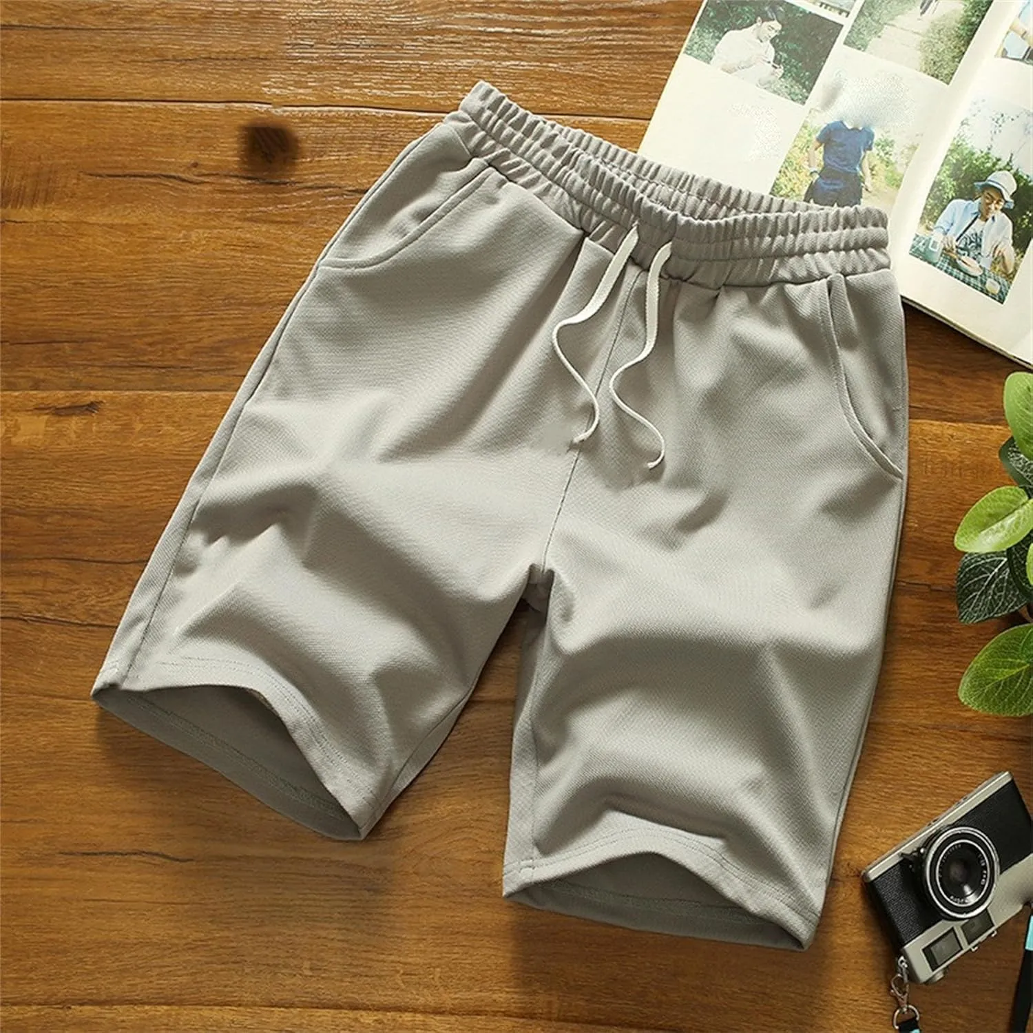 Men's 3 Pack Gym Stretch Lounge Shorts Breathable Fitness Sweat Shorts with Pockets Comfy Drawstring Jogger Shorts
