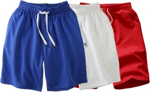 Men's 3 Pack Gym Stretch Lounge Shorts Breathable Fitness Sweat Shorts with Pockets Comfy Drawstring Jogger Shorts