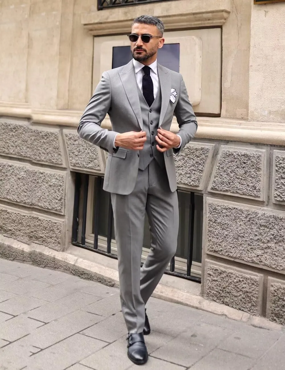 Mens 3 Piece Suit Men Suits Slim Fit Wedding Suits Man Two Button Blazer Single Breasted Vest Pants Groom Prom