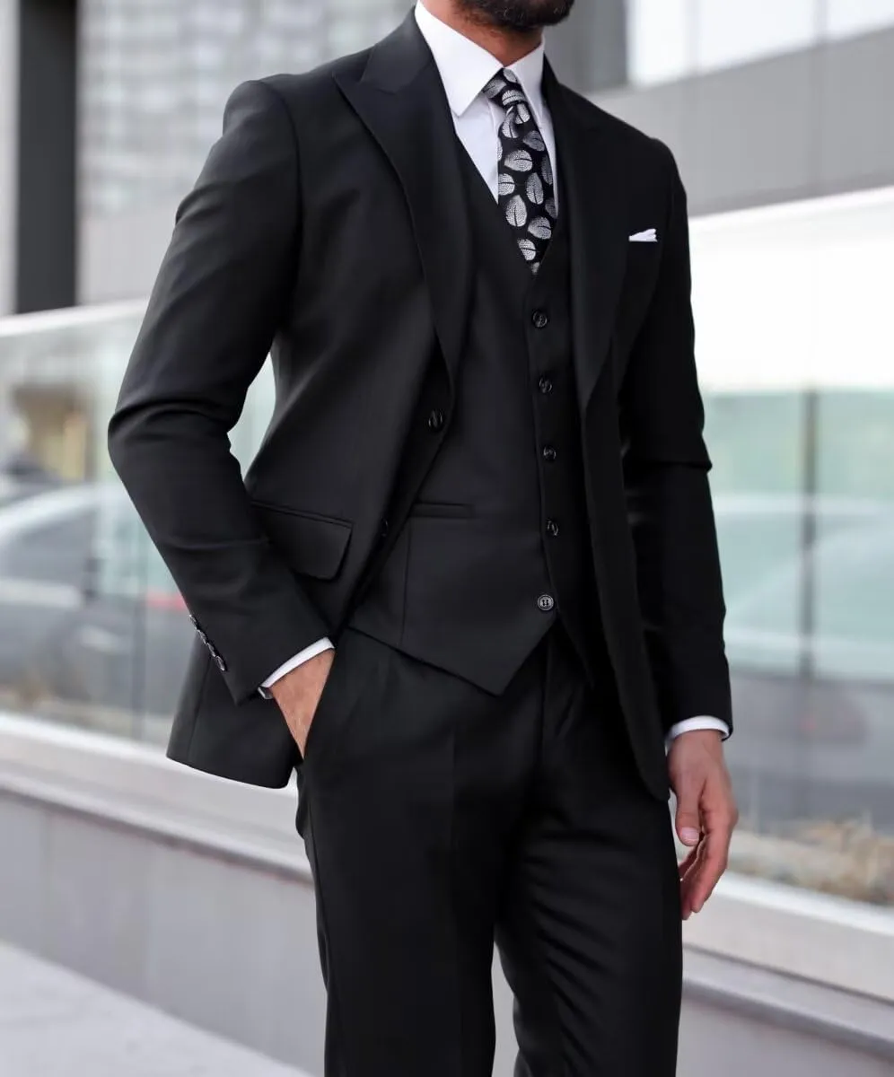 Mens 3 Piece Suit Men Suits Slim Fit Wedding Suits Man Two Button Blazer Single Breasted Vest Pants Groom Prom