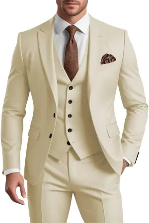 Mens 3 Piece Suit Men Suits Slim Fit Wedding Suits Man Two Button Blazer Single Breasted Vest Pants Groom Prom