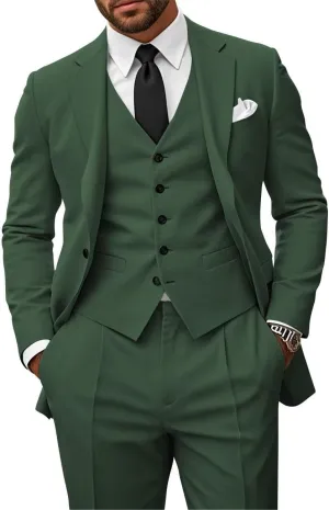 Men's 3 Piece Suits Slim Fit Suit Men One Button Blazer Vest Pants Wedding Prom Suits for Men