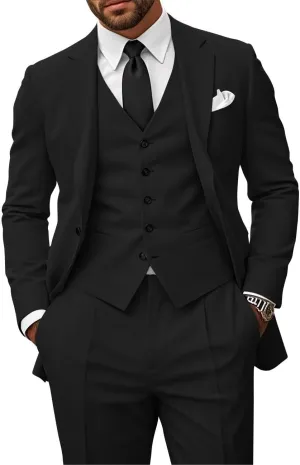 Men's 3 Piece Suits Slim Fit Suit Men One Button Blazer Vest Pants Wedding Prom Suits for Men