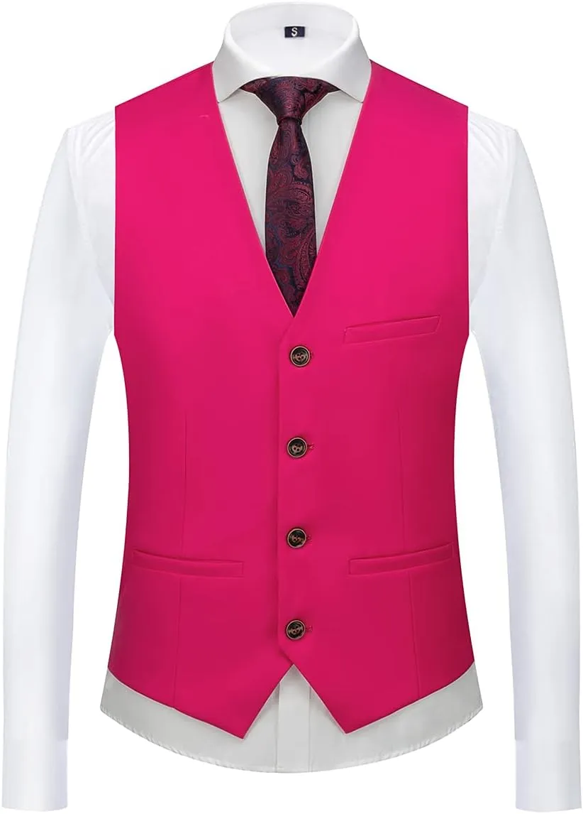 Mens 3 Piece Tuxedo Suits Slim Fit Casual Suit Blazer Two Button Wedding Prom Jackets Vest&Trousers