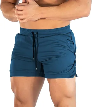 Men's Athletic Running Shorts Breathable Mesh Quick Dry Workout Shorts Men Drawstring Fitness Gym Shorts Loose Fit