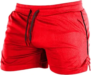 Men's Athletic Running Shorts Breathable Mesh Quick Dry Workout Shorts Men Drawstring Fitness Gym Shorts Loose Fit