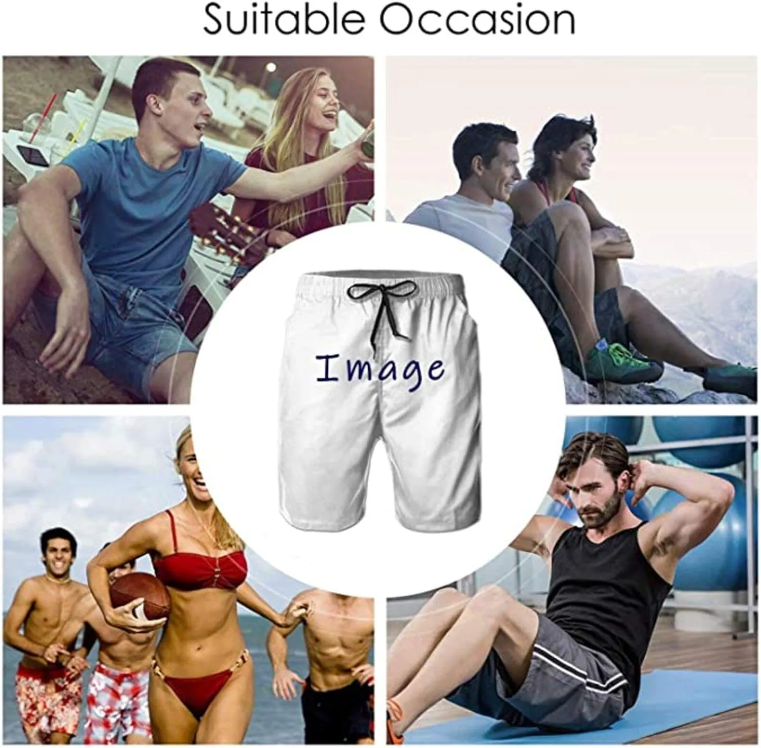 Men's Beach Shorts Lightweight Short Beach Bathing Suits Pant