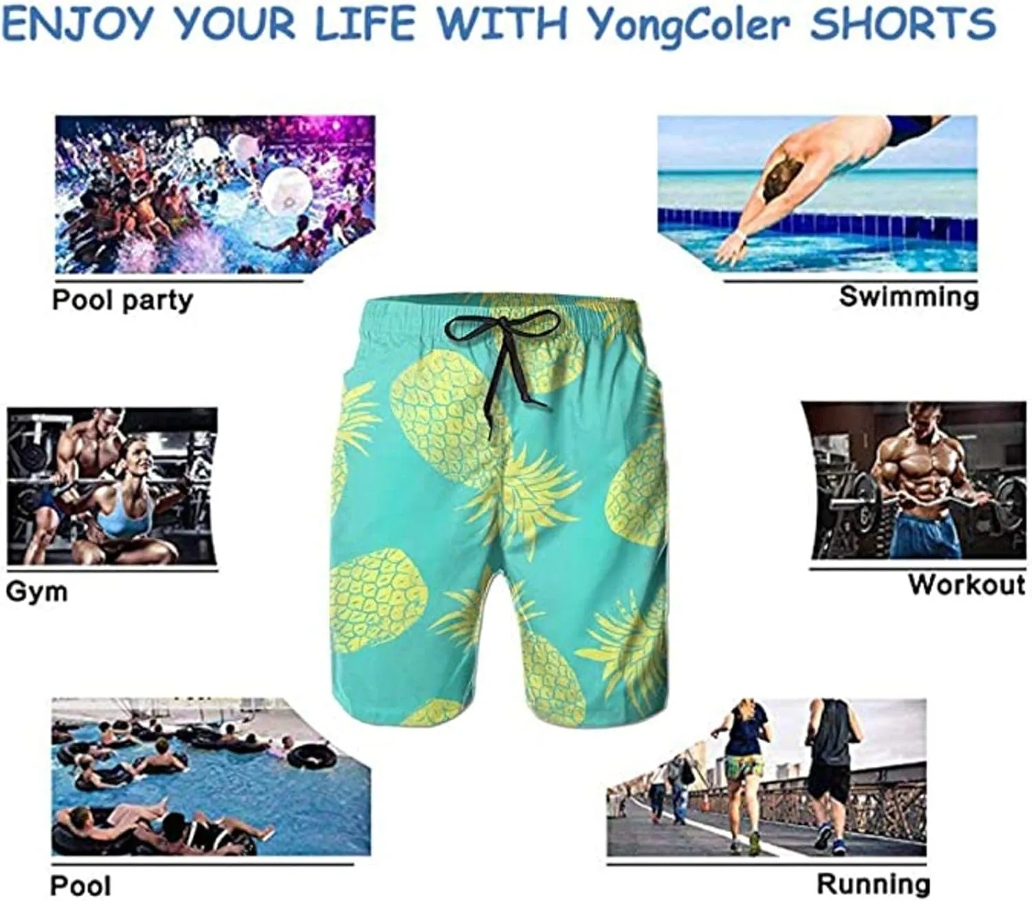 Men's Beach Shorts Lightweight Short Beach Bathing Suits Pant