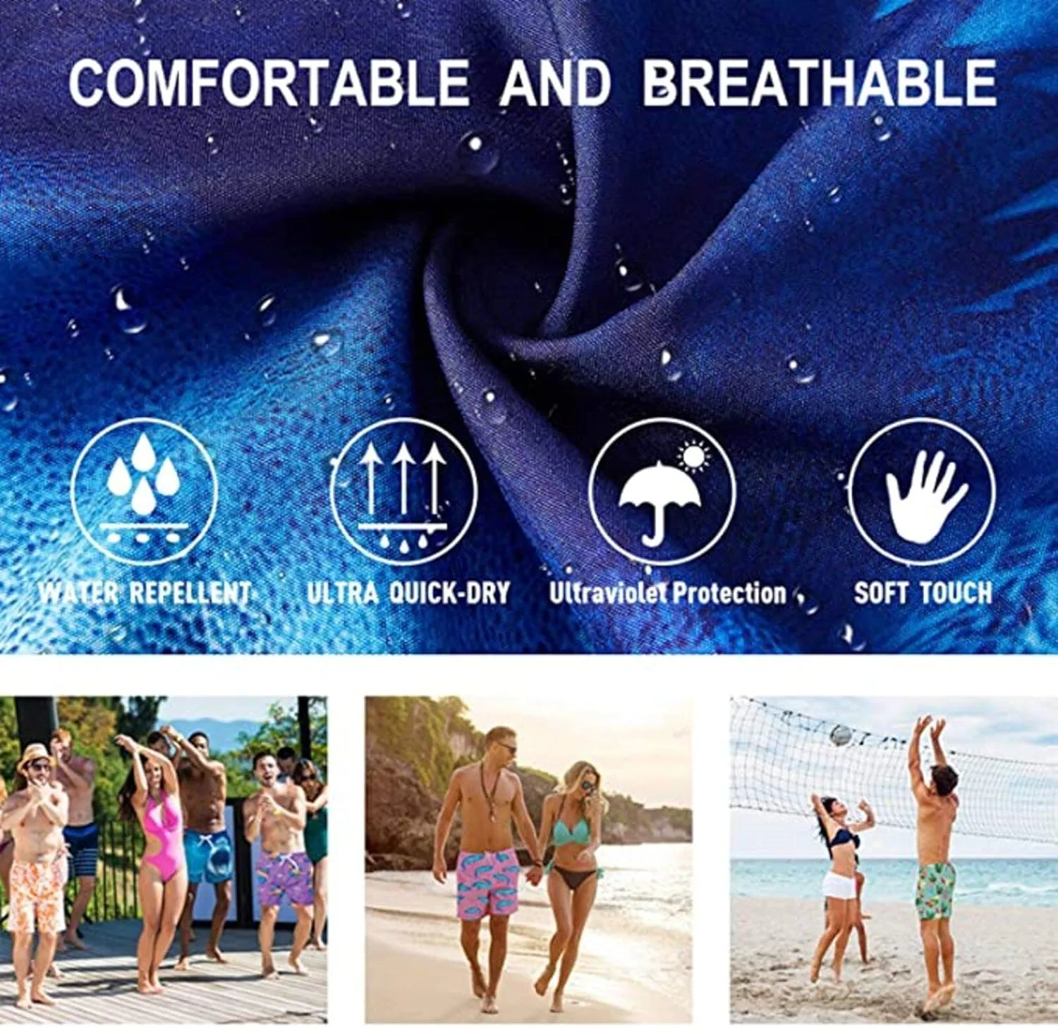 Men's Beach Shorts Lightweight Short Beach Bathing Suits Pant