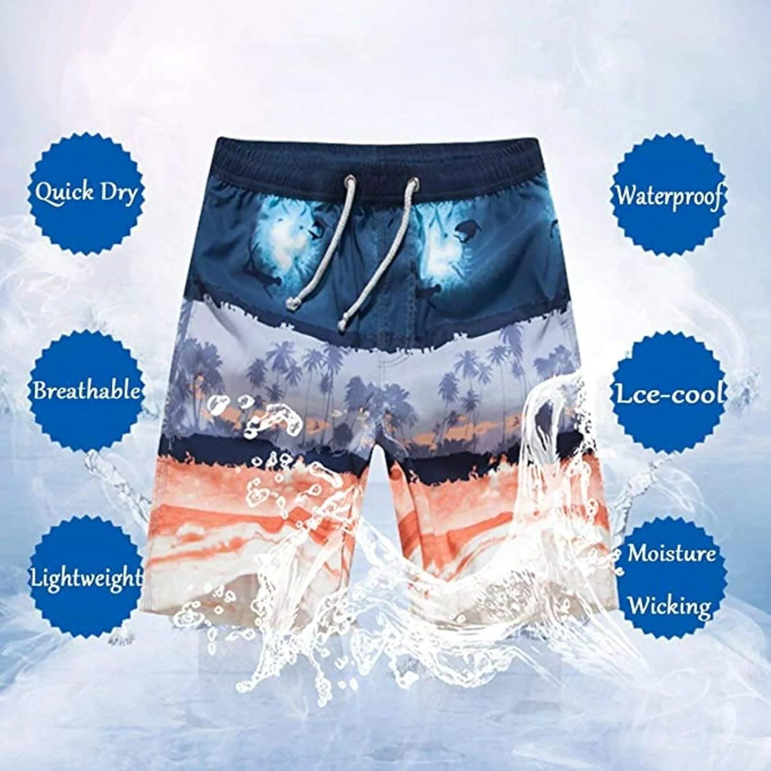 Men's Beach Shorts Lightweight Short Beach Bathing Suits Pant