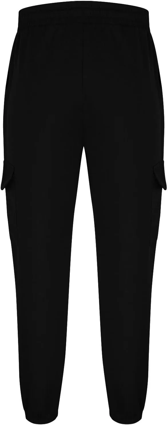 Men's Cargo Pants Drawstring Elastic Waist Jogger Multi Pockets Summer Hiking Stretch Stylish Baggy Athletic Trousers