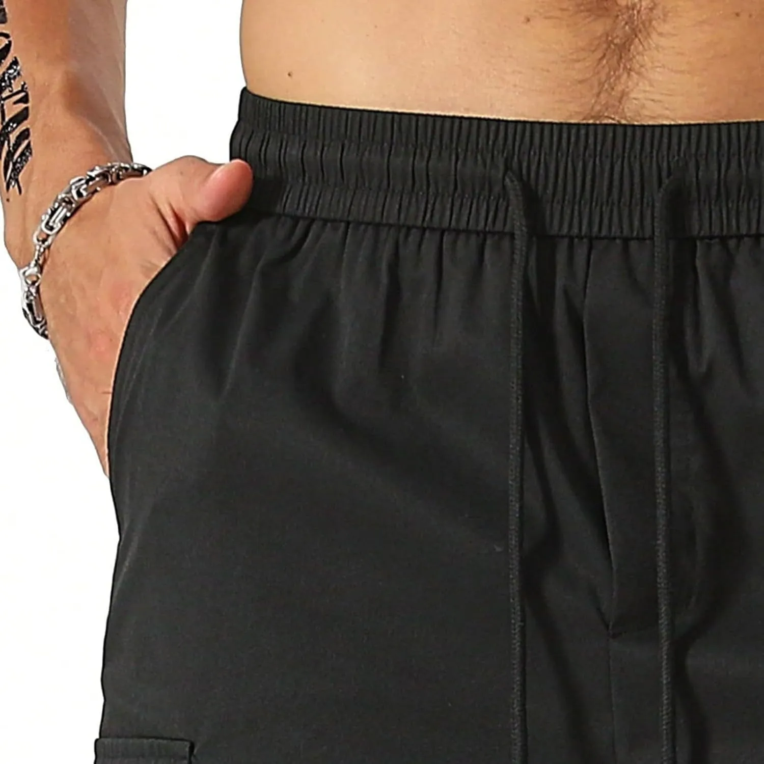 Mens Cargo Shorts Lightweight Stretch Hiking Short Gym Casual Shorts Elastic Waistband 6 Pockets