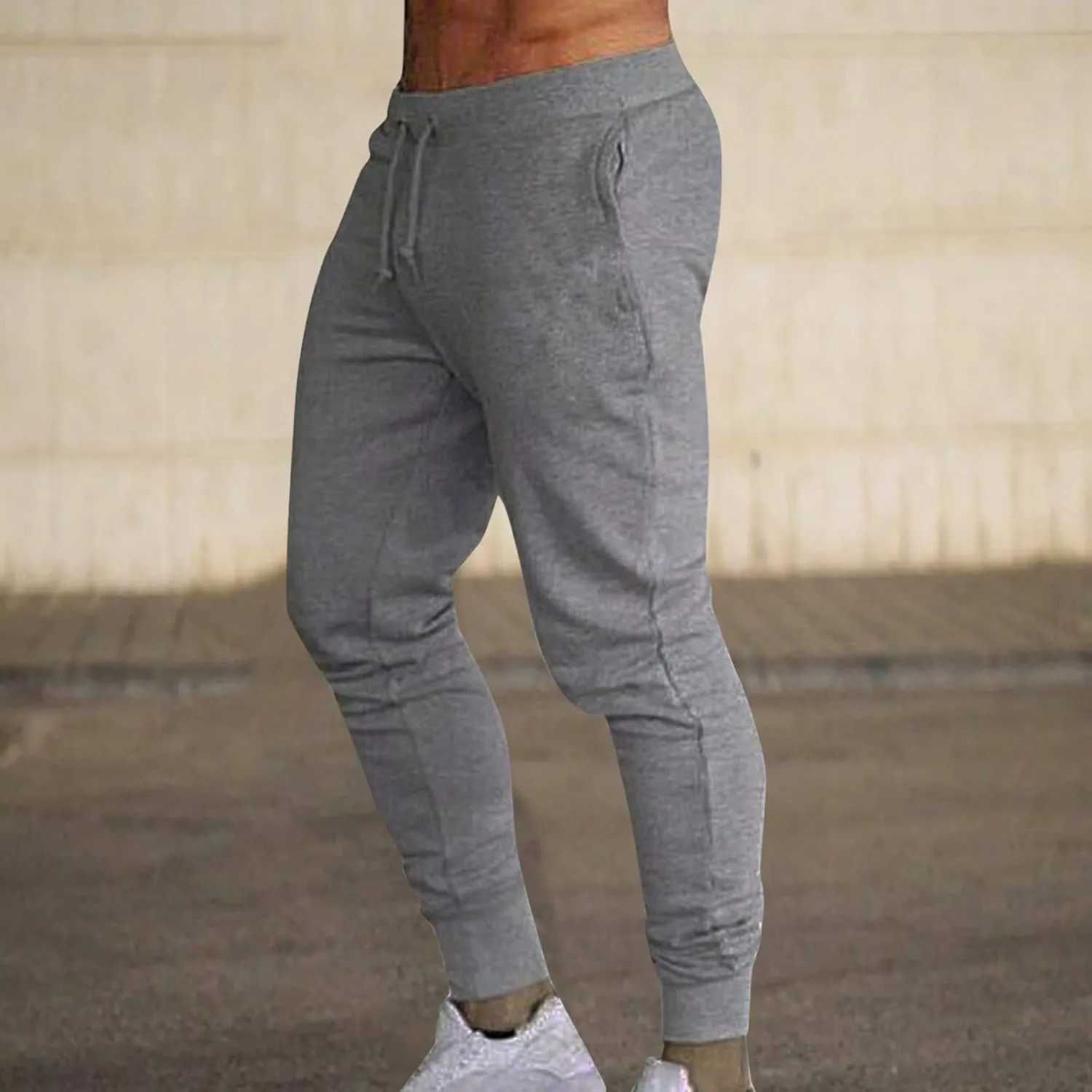 Men's Cargo Sweatpants Workout Trousers Elastic Waist Outdoor Pants Men's Premium Relaxed Fit Straight Leg Cargo Pant
