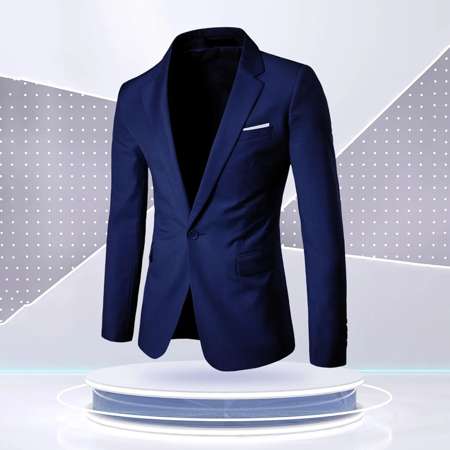 Mens Casual Blazer Slim Fit Suit Jacket Solid Color Single Breasted Lightweight One Button Business Sport Coats