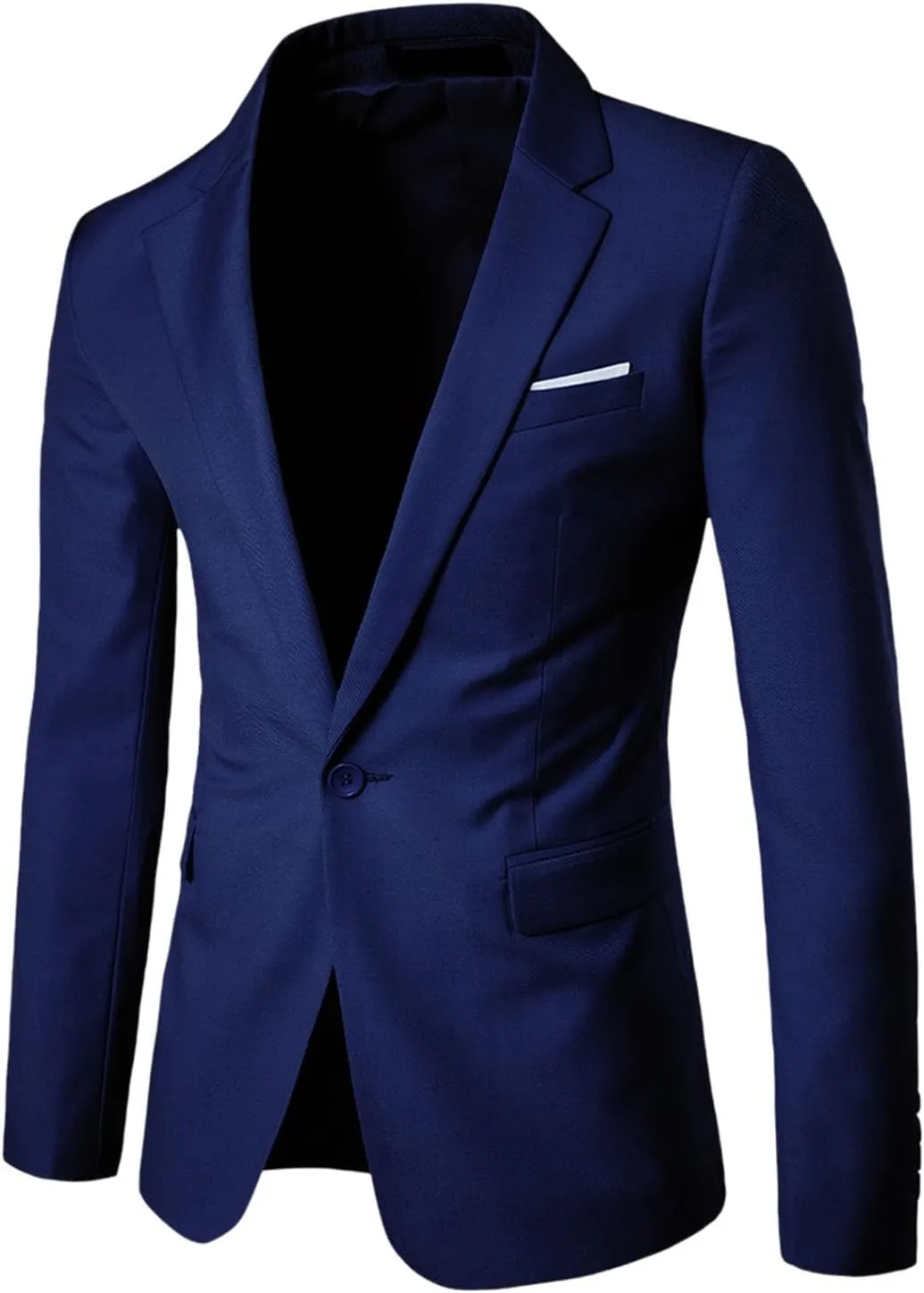 Mens Casual Blazer Slim Fit Suit Jacket Solid Color Single Breasted Lightweight One Button Business Sport Coats