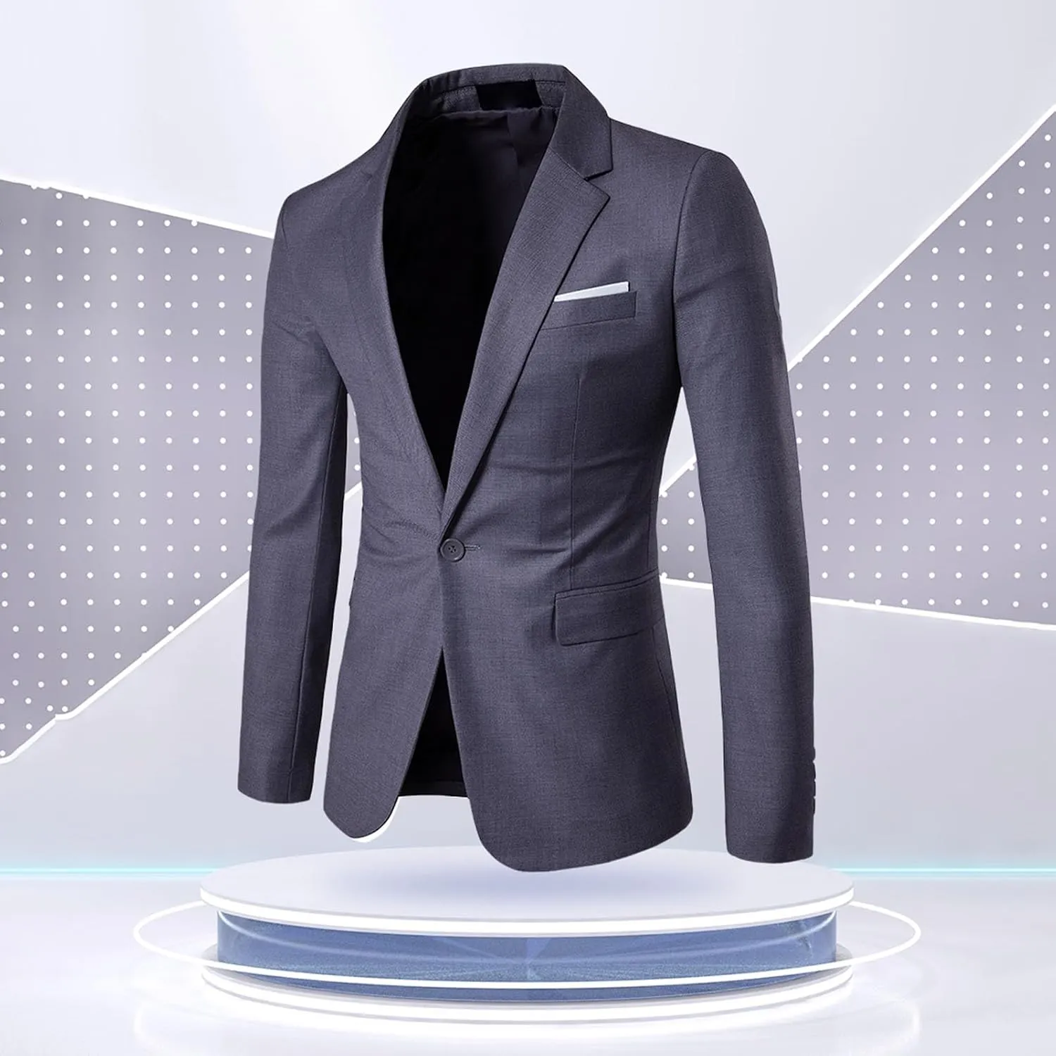 Men's Casual Blazers Slim Fit Lightweight Sport Coats One Button Solid Suit Formal Business Jackets With Pocket