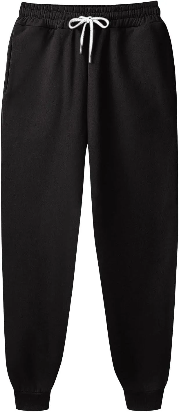 Mens Casual Drawstring Pants Joggers Sweatpants Active Athletic Workout Heavyweight Fleece Cargo Sweatpants Trousers