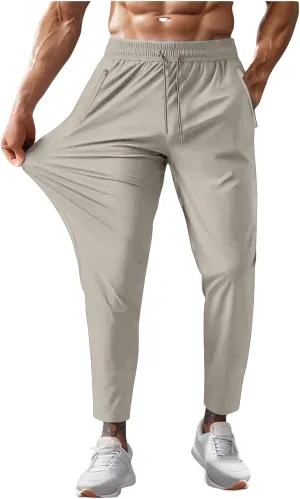 Men's Casual Pants Beeswan Pants Lightweight Quick Dry Hiking Running Workout Jogging Sweatpants with Zipper Pockets