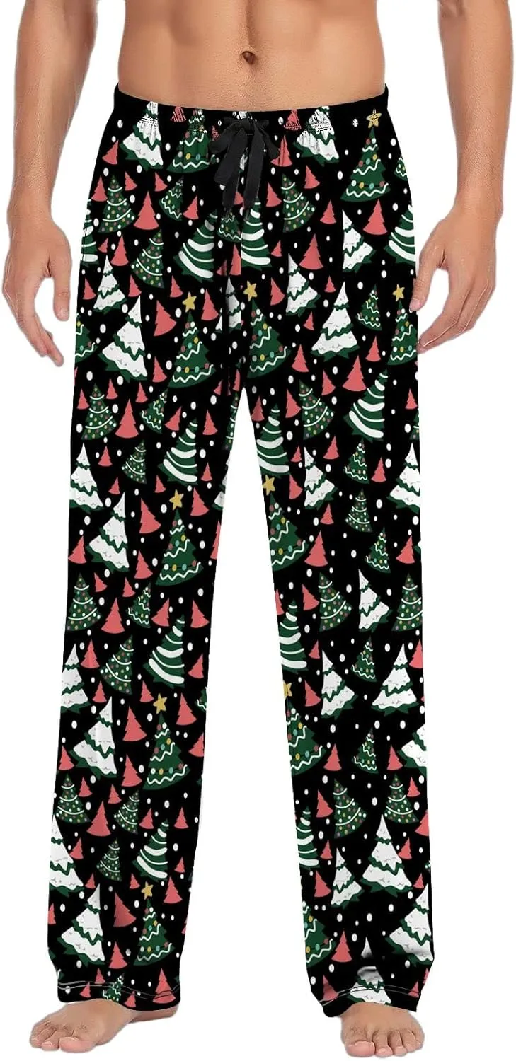 Mens Christmas Pajama Pants Pants Pajama Pants with Drawstring and Pockets Pj Pants Red and Black Plaid Pajama Pants