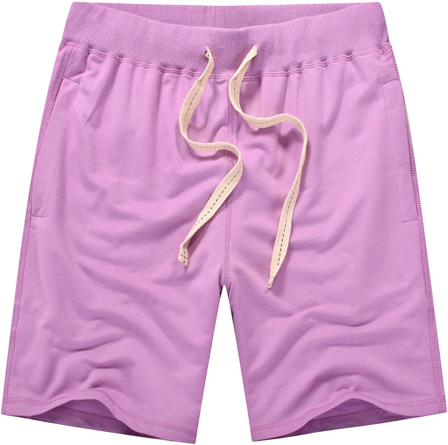 Men's Cotton Casual Shorts Drawstring Lounge Shorts Summer Beach Shorts Loose Fit SweatShorts with Elastic Waist