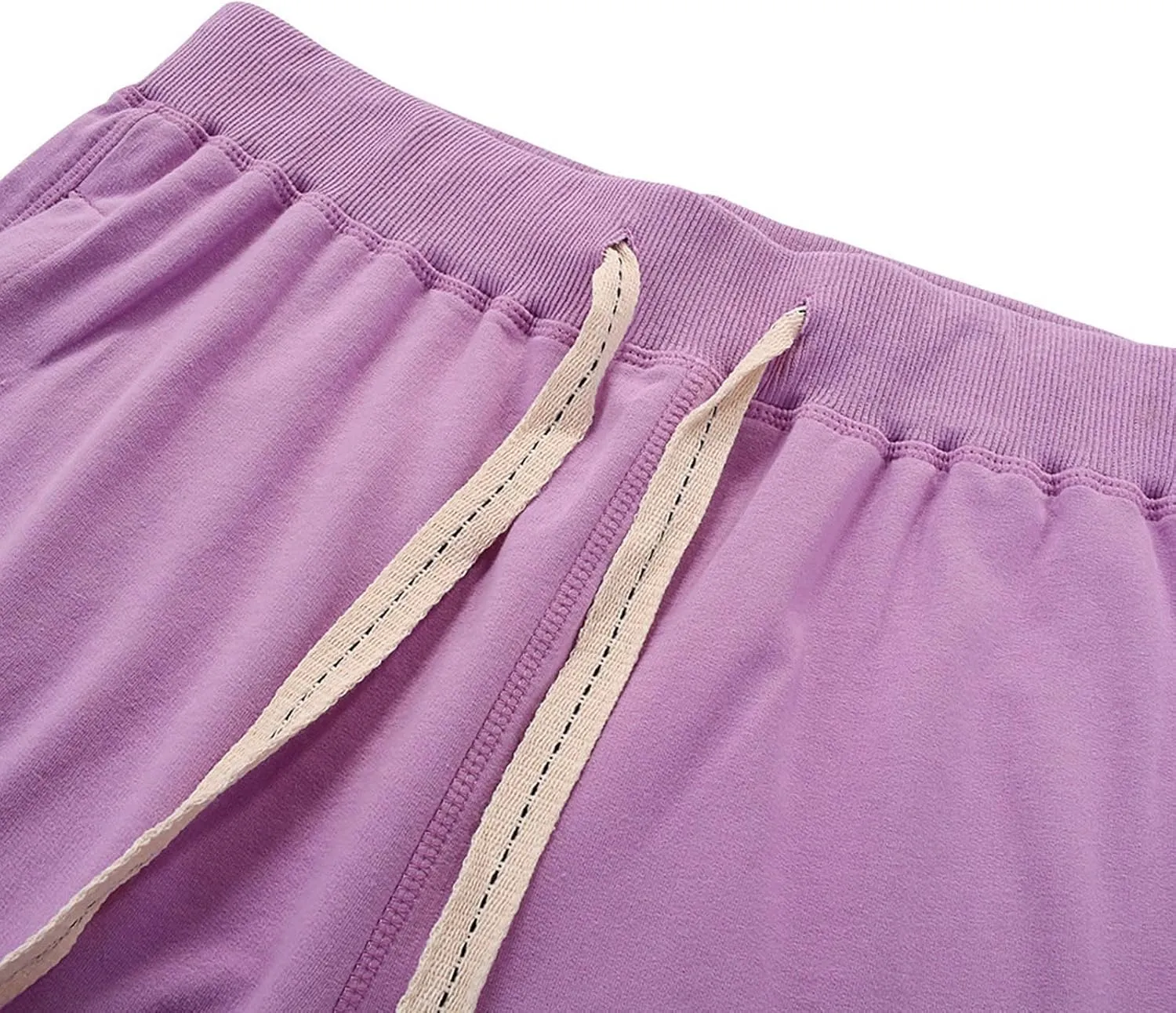Men's Cotton Casual Shorts Drawstring Lounge Shorts Summer Beach Shorts Loose Fit SweatShorts with Elastic Waist