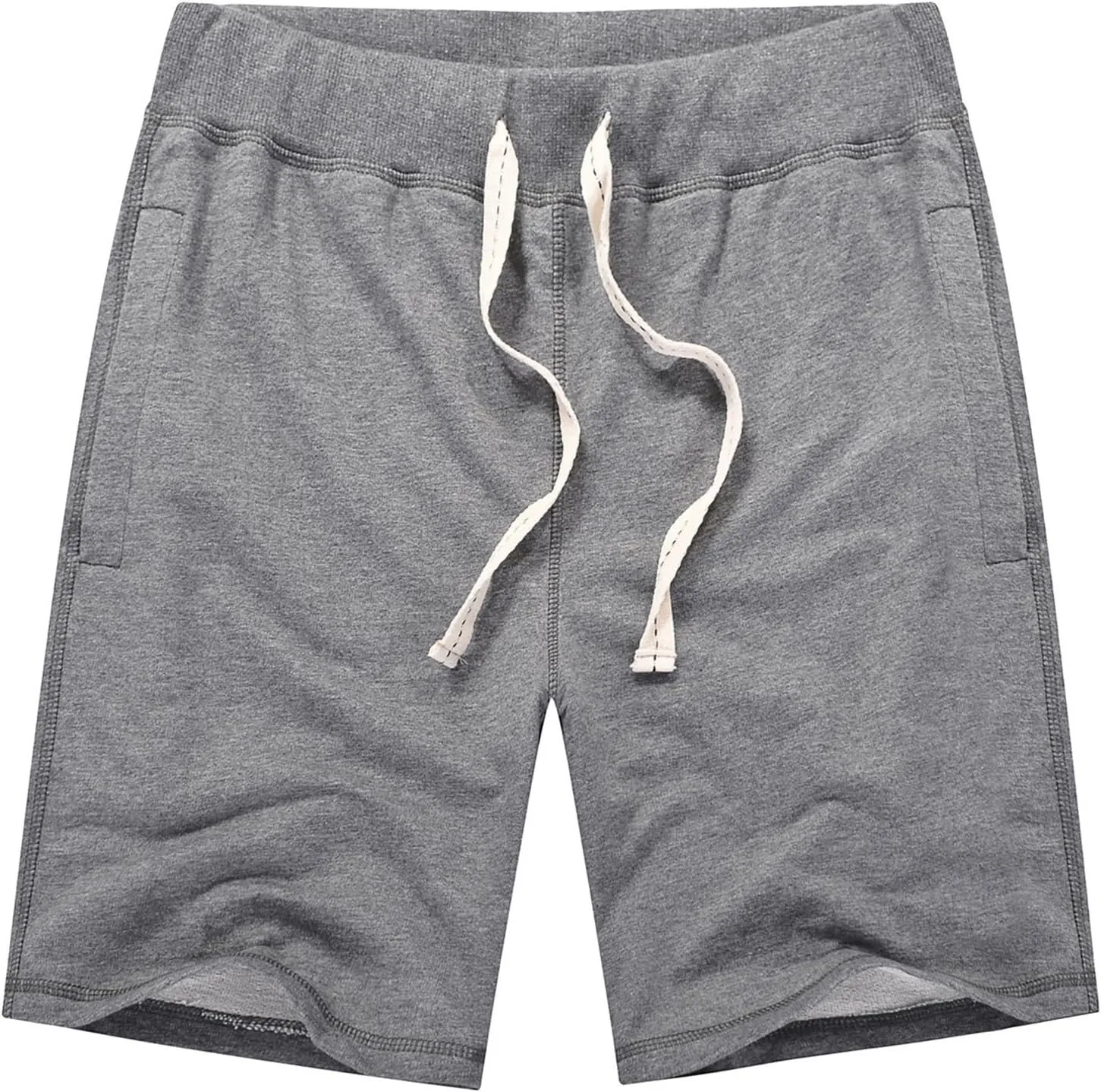 Men's Cotton Casual Shorts Drawstring Lounge Shorts Summer Beach Shorts Loose Fit SweatShorts with Elastic Waist