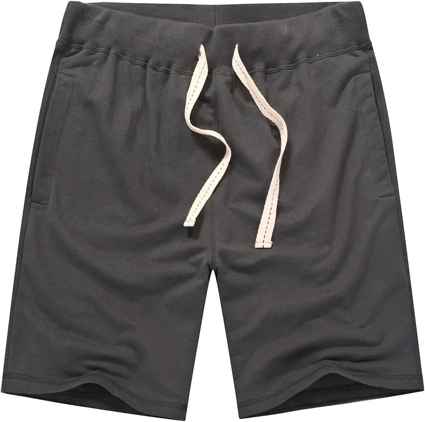 Men's Cotton Casual Shorts Drawstring Lounge Shorts Summer Beach Shorts Loose Fit SweatShorts with Elastic Waist