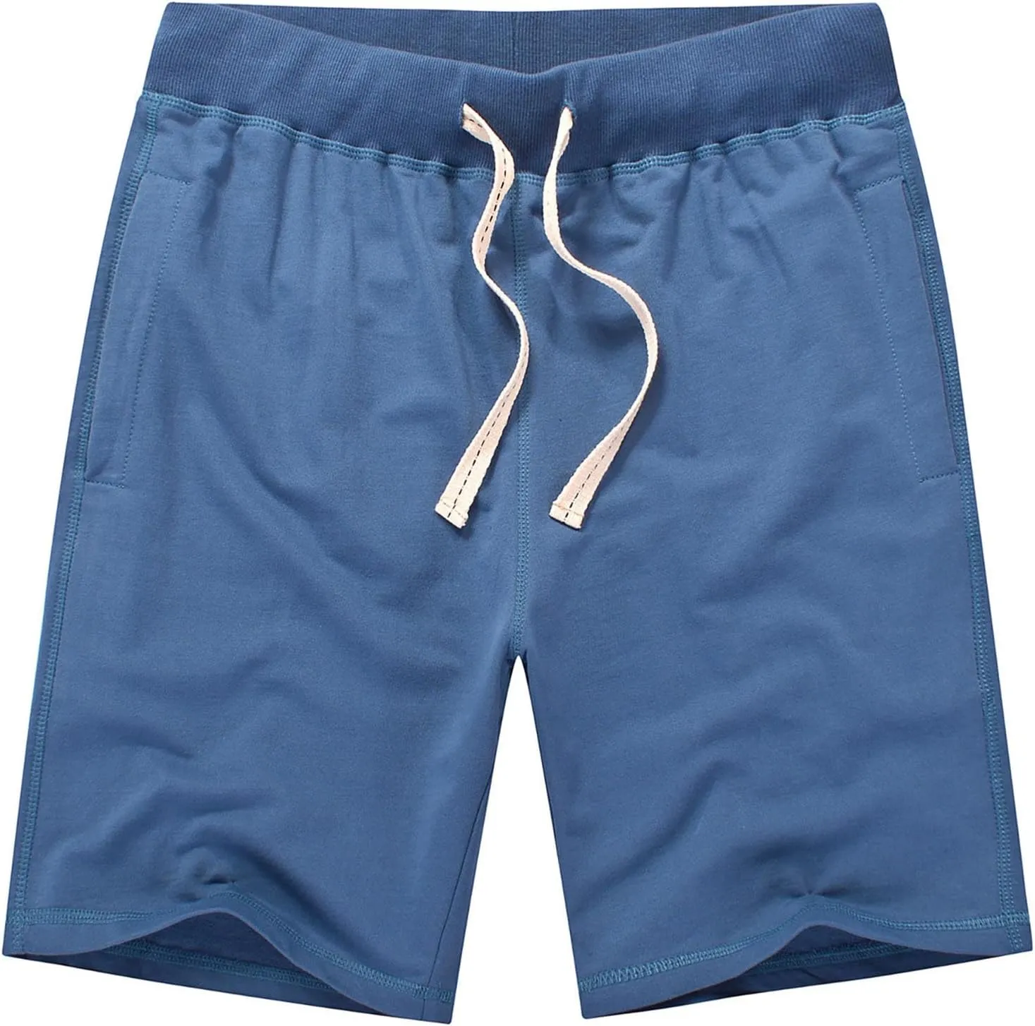 Men's Cotton Casual Shorts Drawstring Lounge Shorts Summer Beach Shorts Loose Fit SweatShorts with Elastic Waist