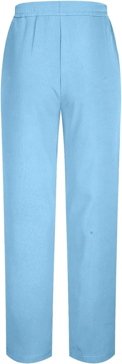 Men's Elastic Waist Drawstring Straight Pants Lightweight Casual Solid Yoga Trousers Lounge Wide Legs Joggers Trouser