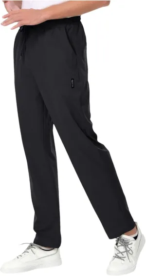 Mens Ice Silk Quick Drying High Spring Outdoor Sweatpants Drawstring Stretch Pants Glitter