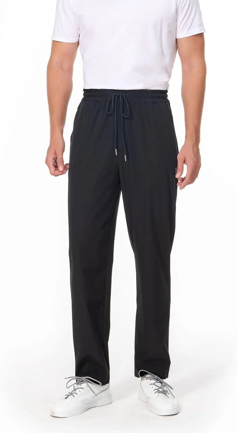 Mens Ice Silk Quick Drying High Spring Outdoor Sweatpants Drawstring Stretch Pants Glitter