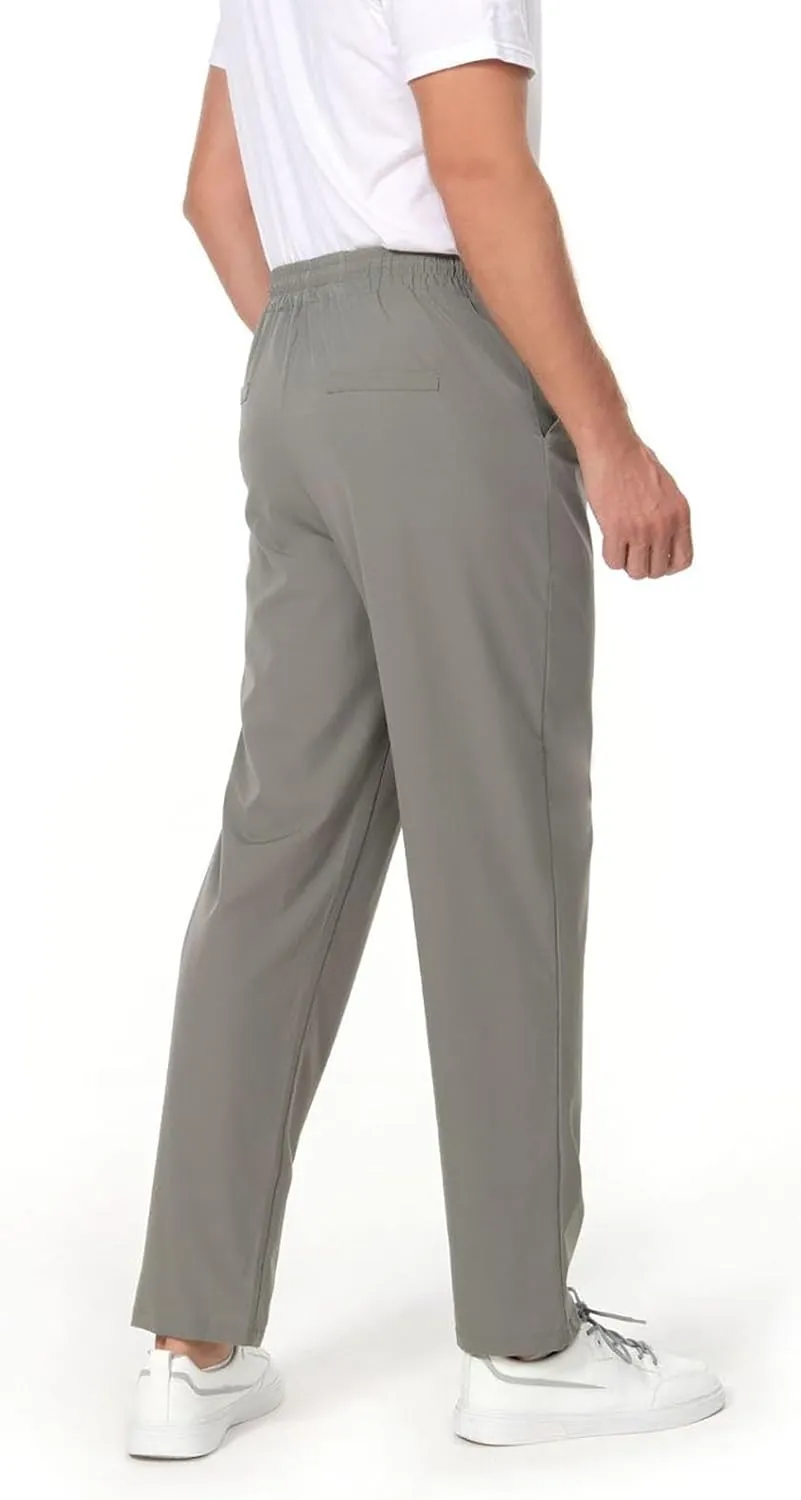 Mens Ice Silk Quick Drying High Spring Outdoor Sweatpants Drawstring Stretch Pants Glitter