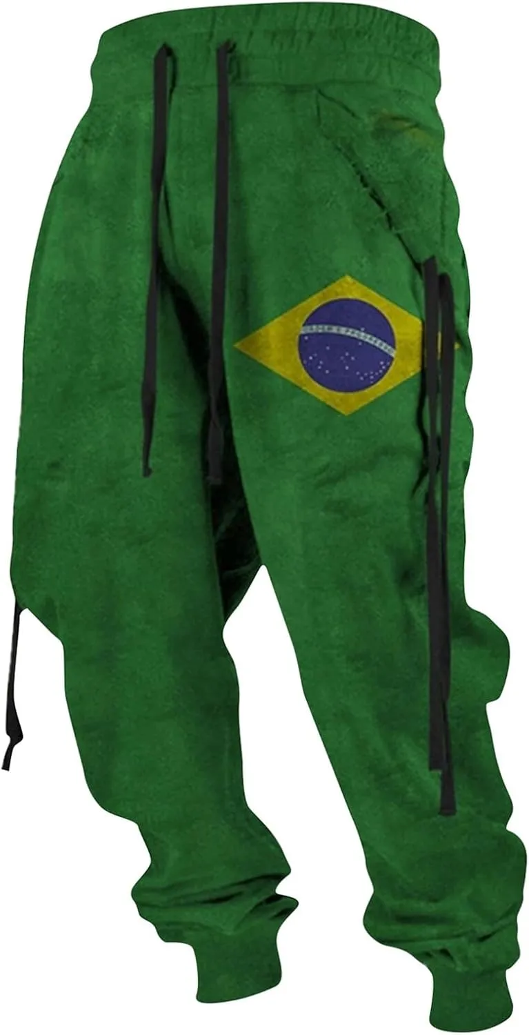 Mens Jogging Casual Baggy Pants Active Athletic Workout Drawstring Waist Heavyweight Joggers Sweatpants with Pockets