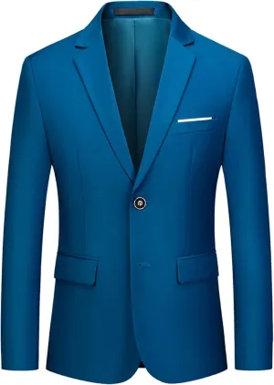 Mens Lightweight Slim Fit Suit Jacket 2 Button Solid Color Business Blazer Casual Daily Wedding Party Sport Coats