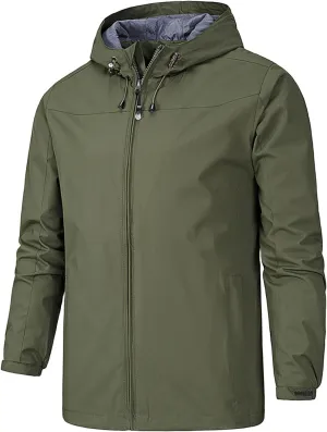 Men's Lightweight Softshell Jacket Hiking Windbreaker Jackets Hooded Waterproof Windproof Raincoat Outdoor Coat Unisex