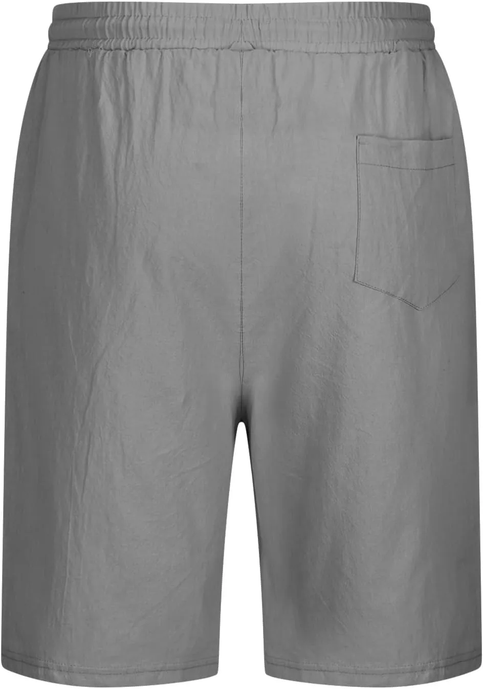 Mens Linen Shorts Casual Summer Stretch Waist Drawstring Lounge Shorts Loose Fit Lightweight Beach Shorts with Pocket