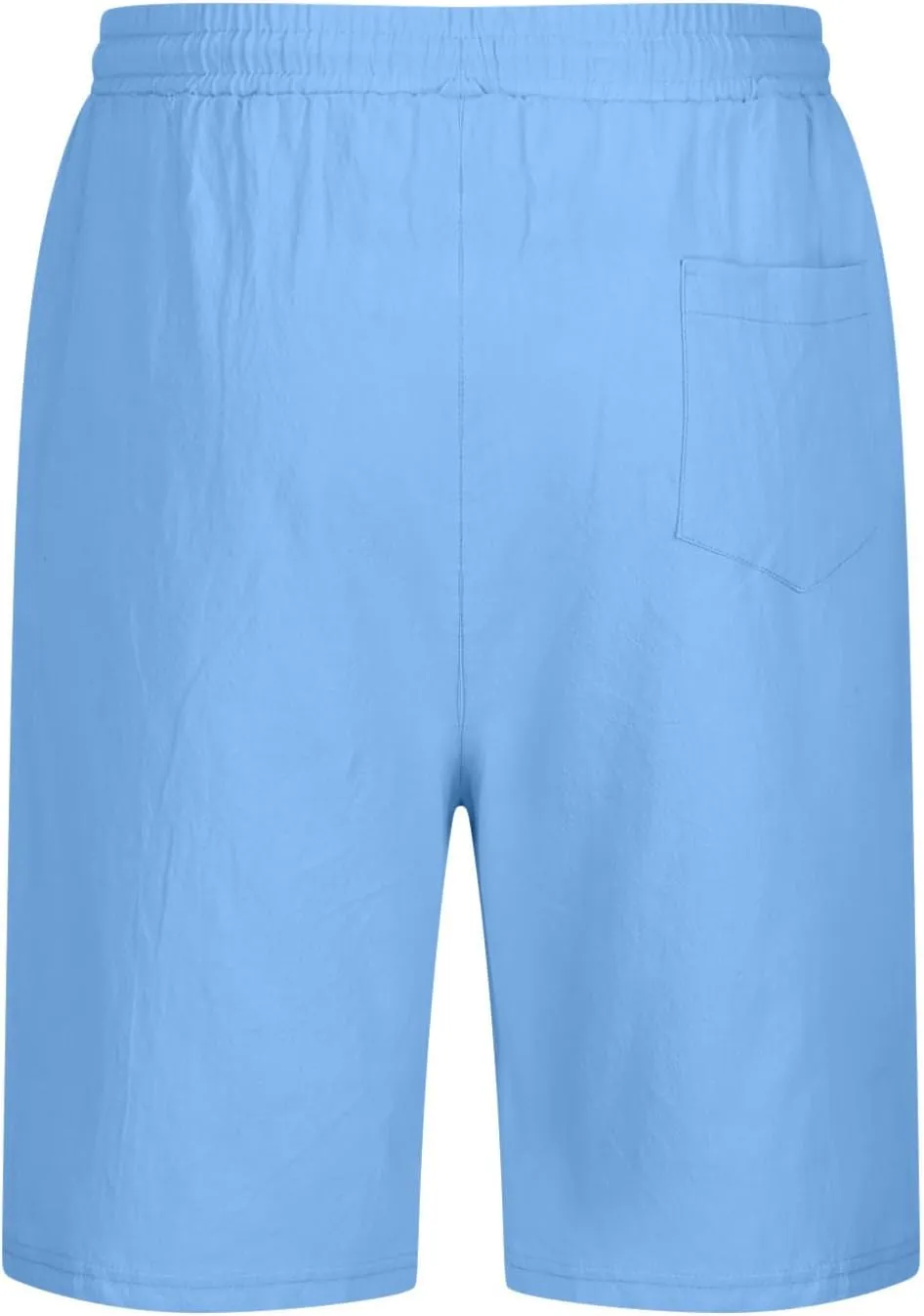 Mens Linen Shorts Casual Summer Stretch Waist Drawstring Lounge Shorts Loose Fit Lightweight Beach Shorts with Pocket